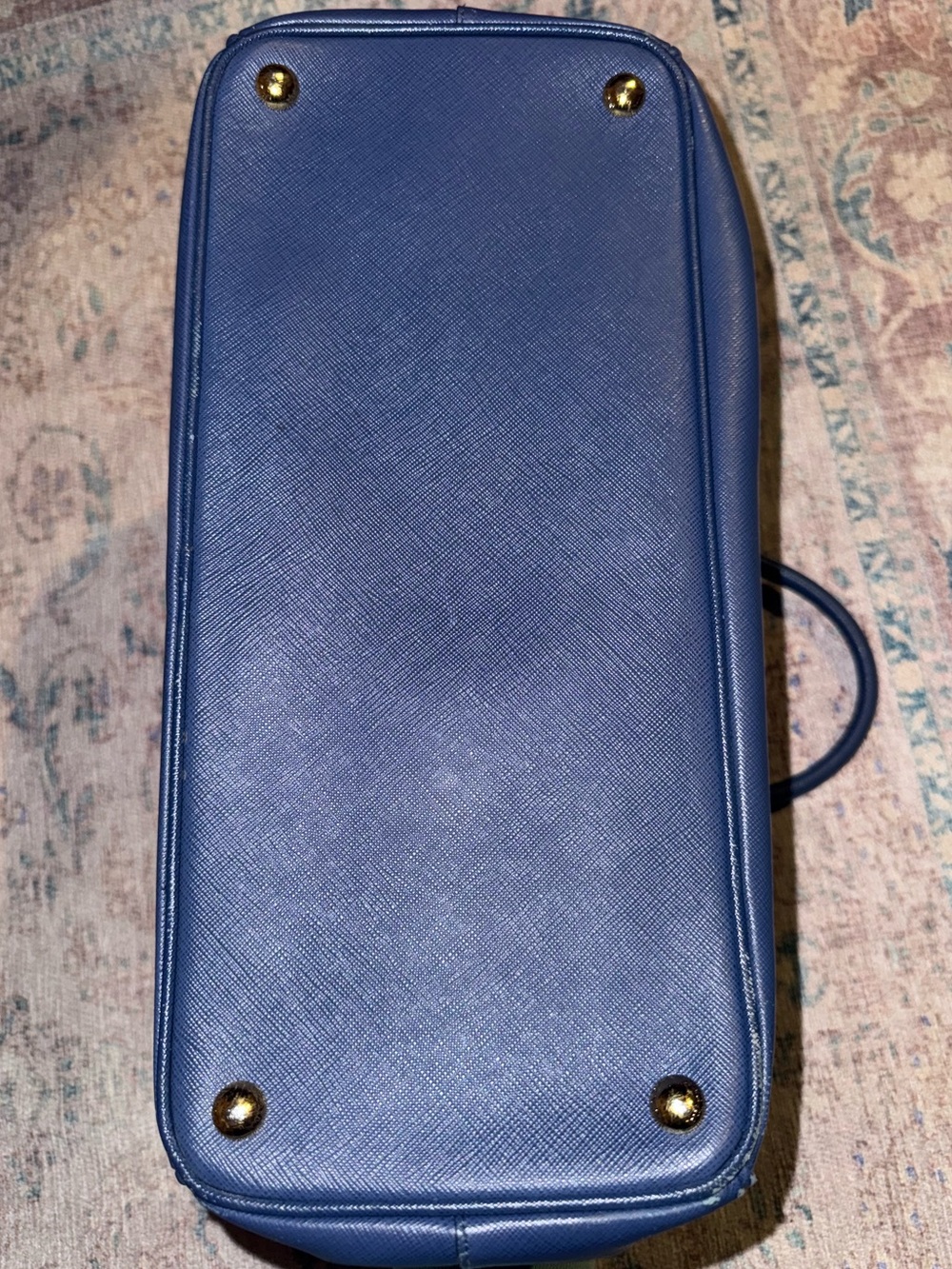 Prada Blue Saffiano Leather Top-Handle Tote - Picture 8 of 8